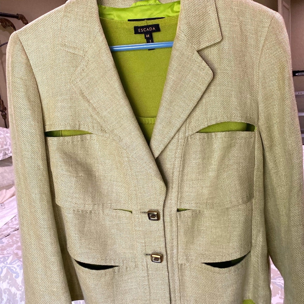Escada Ladies Linen Jacket with Cutout Detail